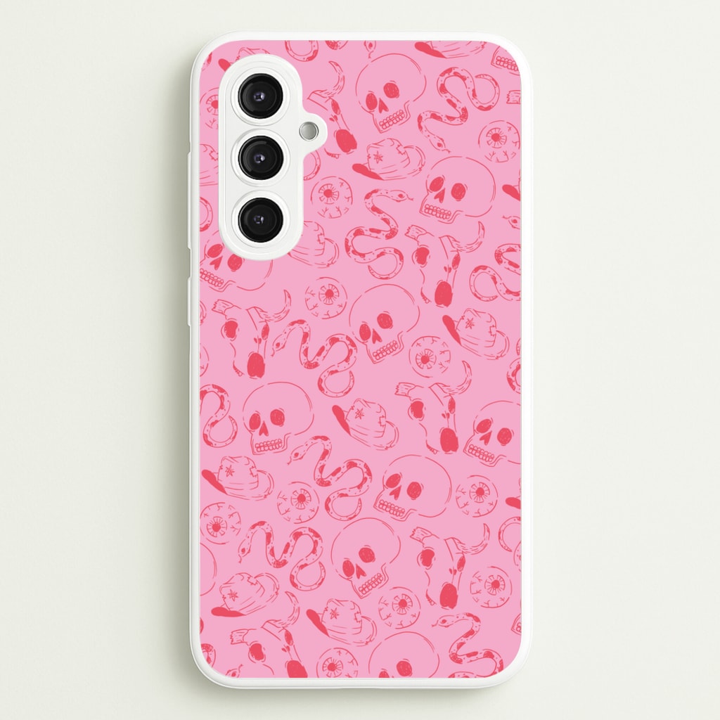 Pink Snakes And Skulls - Western - Western Phone Case for Galaxy S23FE