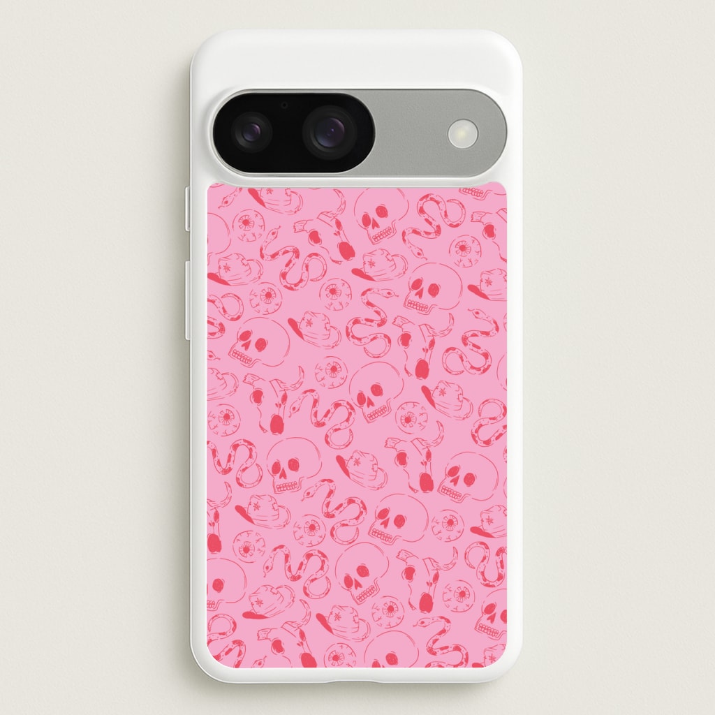 Pink Snakes And Skulls - Western - Western Phone Case for Google Pixel 9 / 9 Pro