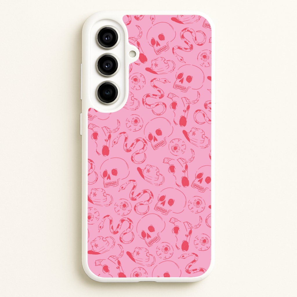 Pink Snakes And Skulls - Western - Western Phone Case for Galaxy A56