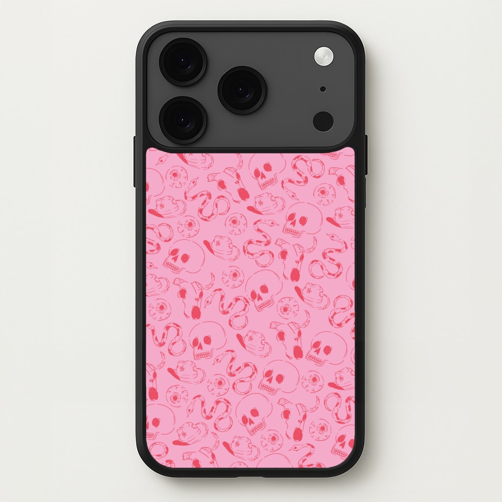 Pink Snakes And Skulls - Western Phone Case for iPhone 17 Pro