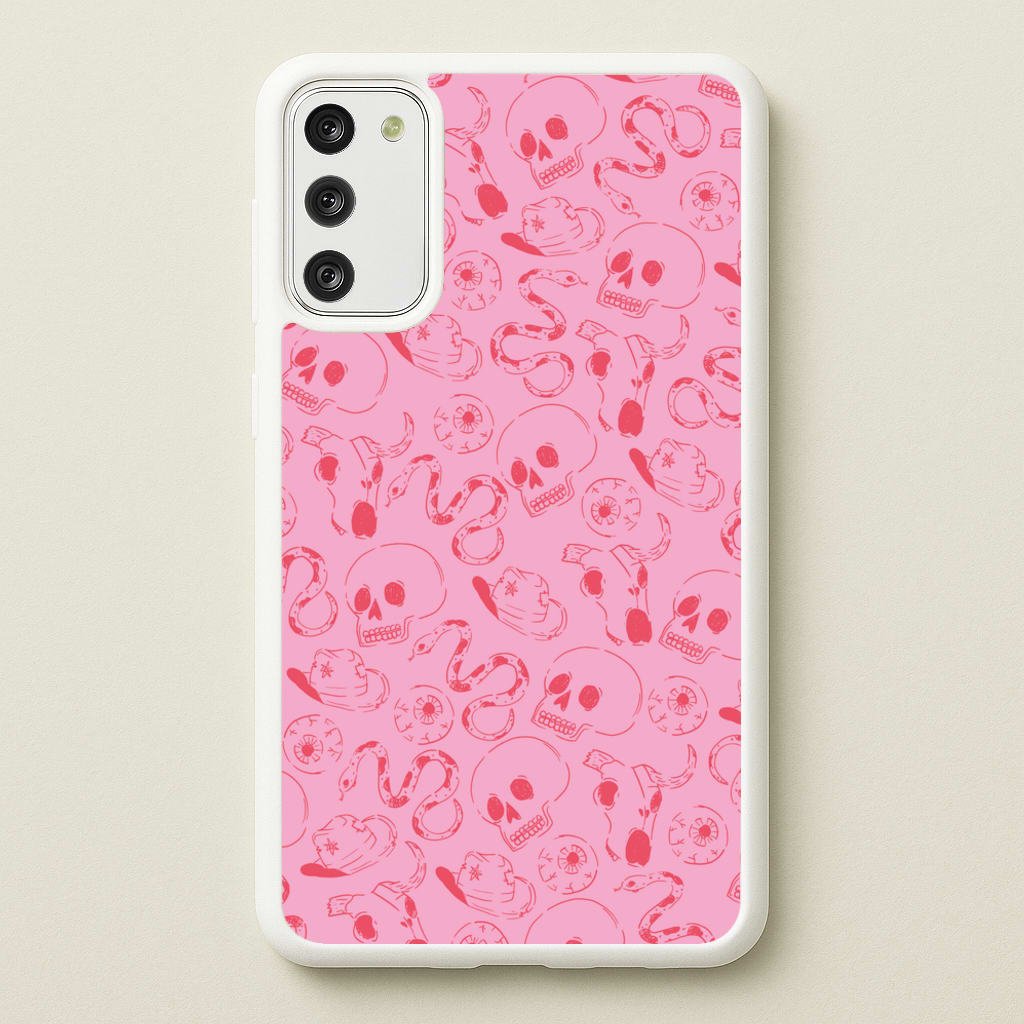 Pink Snakes And Skulls - Western - Western Phone Case for Galaxy S20