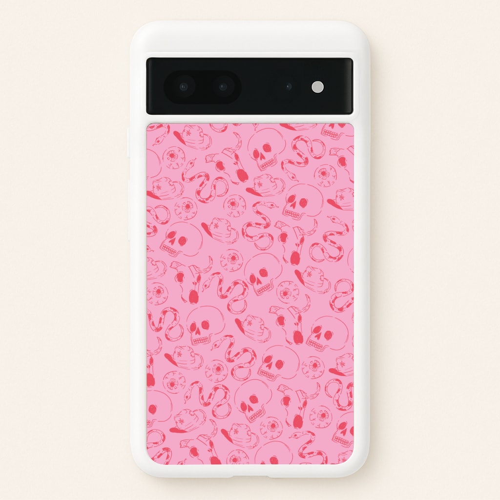 Pink Snakes And Skulls - Western - Western Phone Case for Google Pixel 7