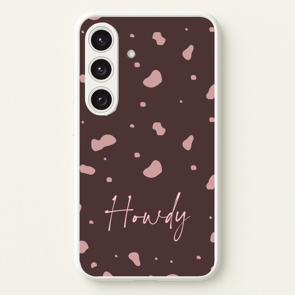Cow Print Howdy - Western Phone Case for Galaxy S24