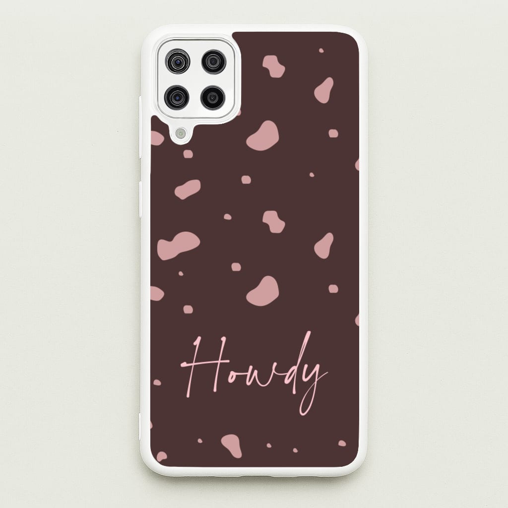 Cow Print Howdy - Western Phone Case for Galaxy A12