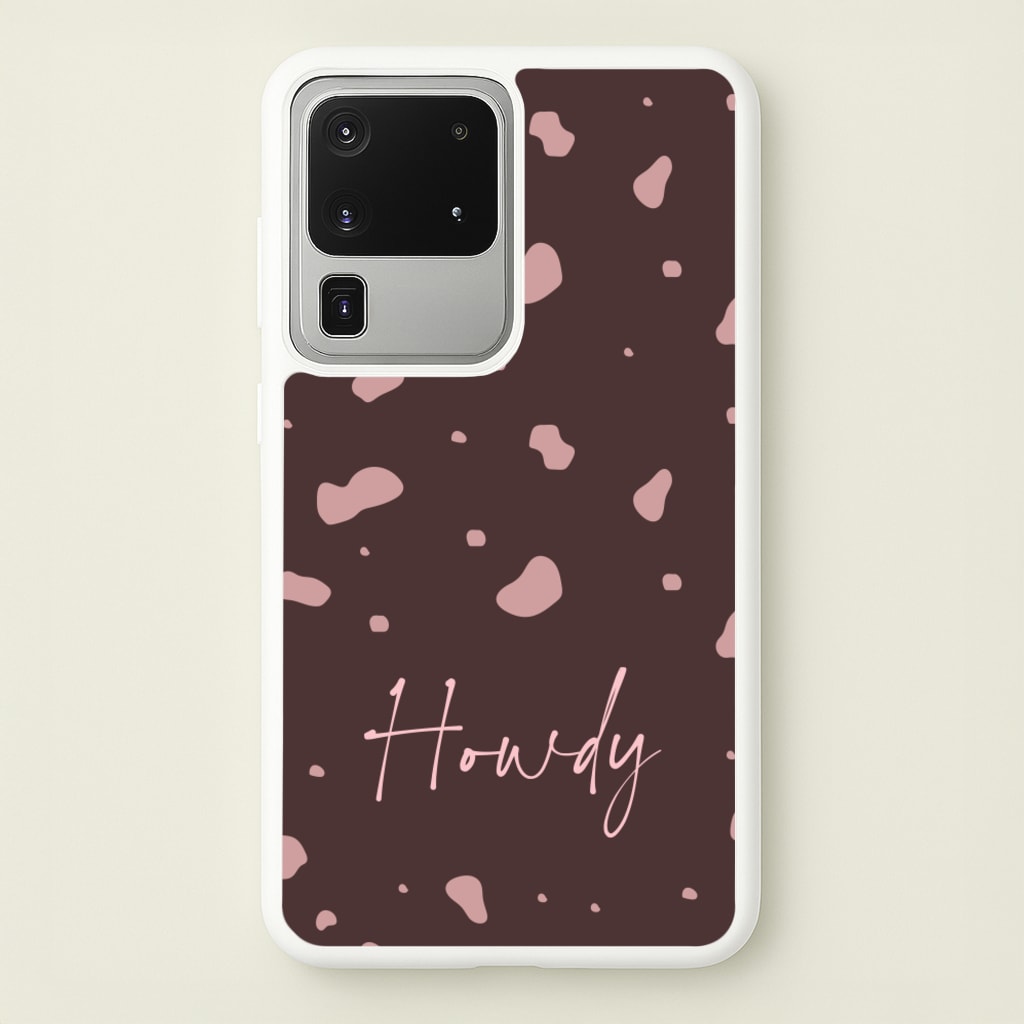 Cow Print Howdy - Western Phone Case for Galaxy S20 Ultra