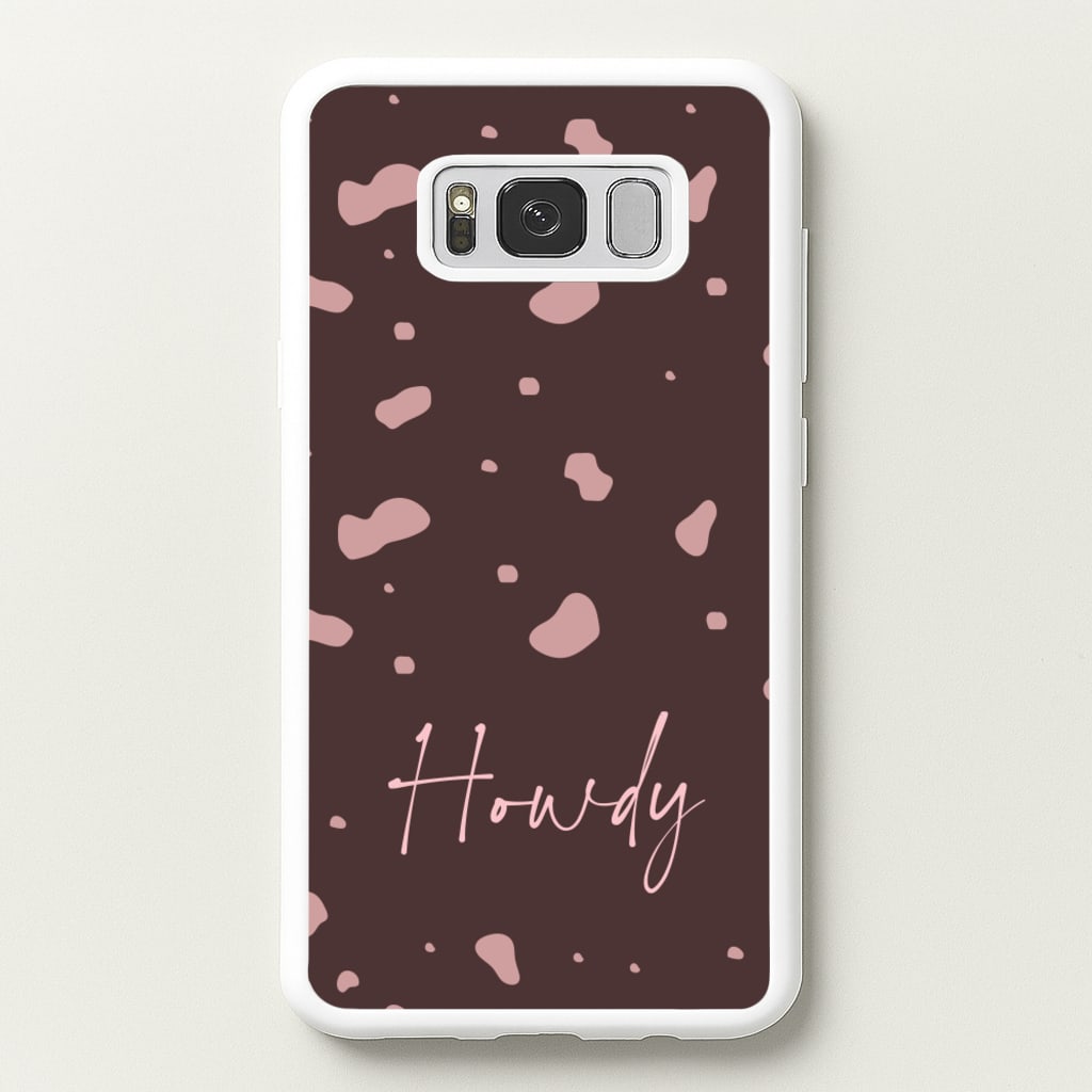 Cow Print Howdy - Western Phone Case for Galaxy S8