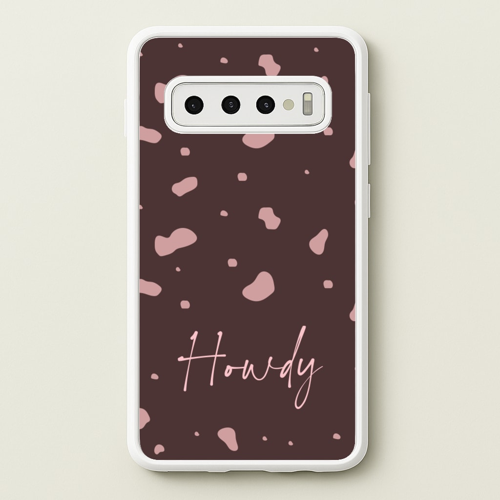 Cow Print Howdy - Western Phone Case for Galaxy S10 Plus