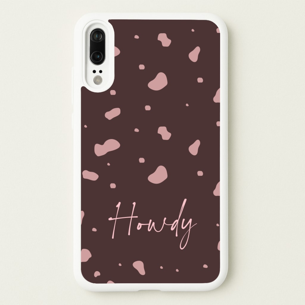 Cow Print Howdy - Western Phone Case for Huawei P20
