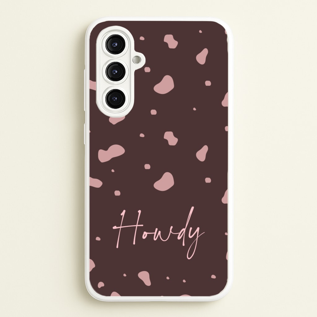 Cow Print Howdy - Western Phone Case for Galaxy A16