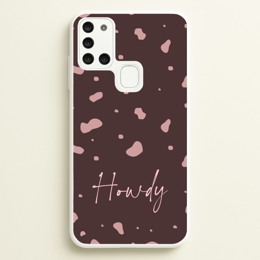 Cow Print Howdy - Western Phone Case for Galaxy A21s