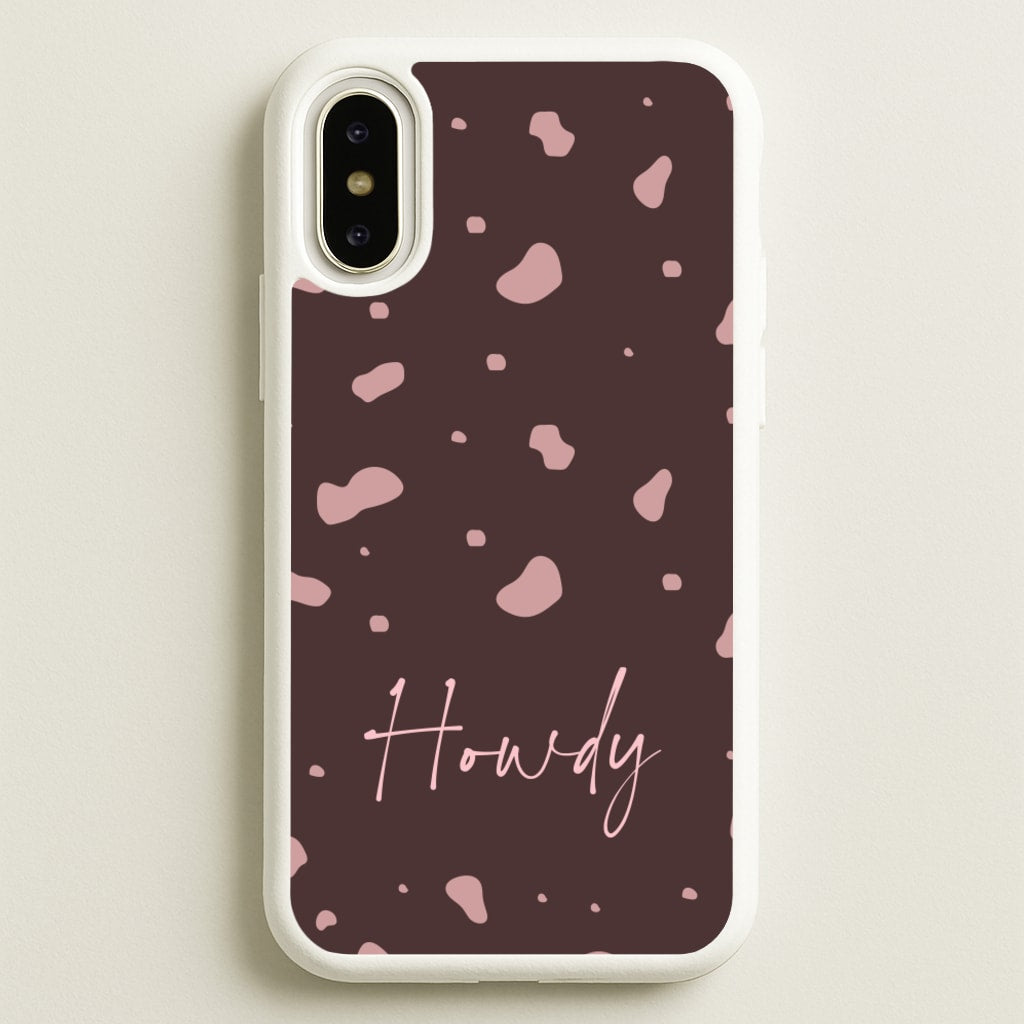 Cow Print Howdy - Western Phone Case for iPhone X / XS