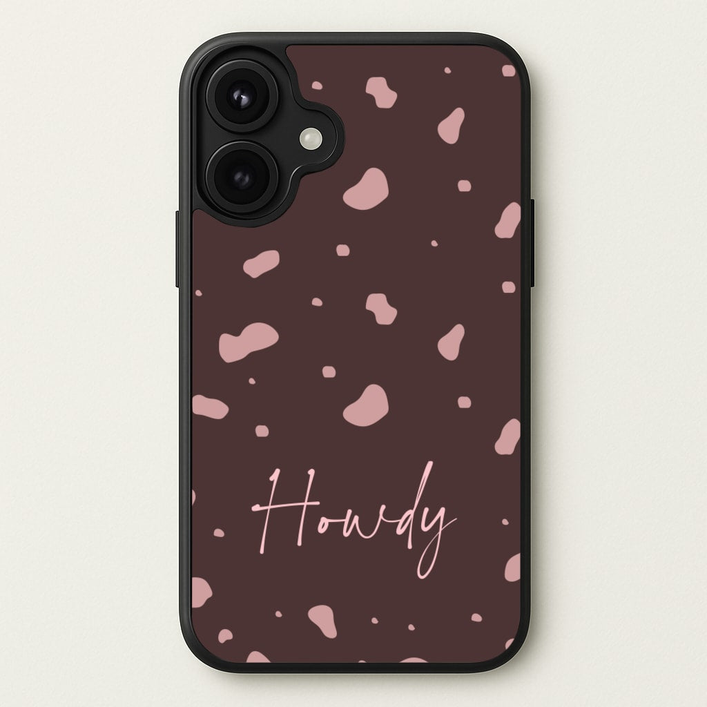 Cow Print Howdy Phone Case for iPhone 17
