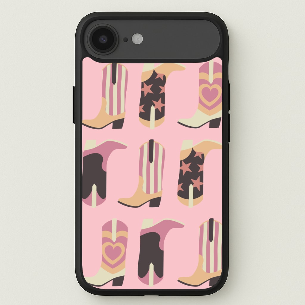 Dusty Pink Cowboy Boots Pattern Phone Case for iPhone 17 Air