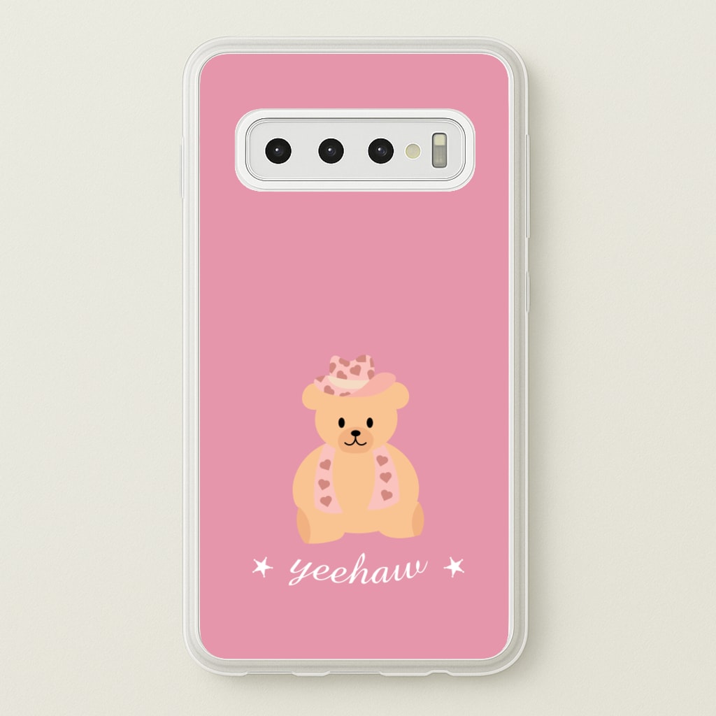 Yeehaw Teddy Bear - Western Phone Case for Galaxy S10 Plus