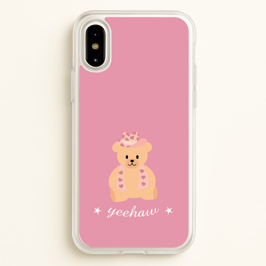 Yeehaw Teddy Bear - Western Phone Case for iPhone X / XS