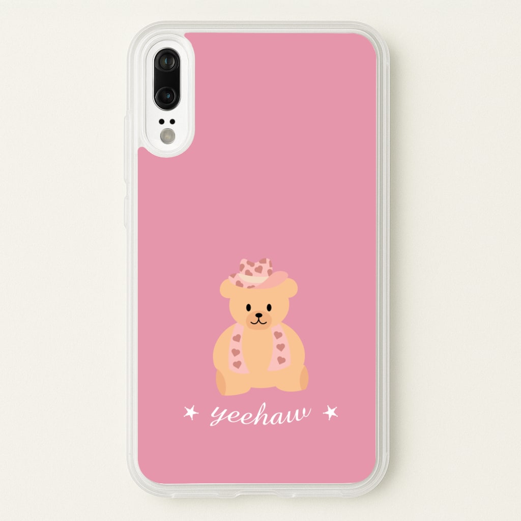 Yeehaw Teddy Bear - Western Phone Case for Huawei P20