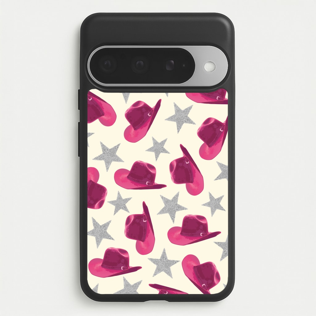 Pink Cowboy Hats And Stars Pattern Phone Case for Google Pixel 10 Pro XL