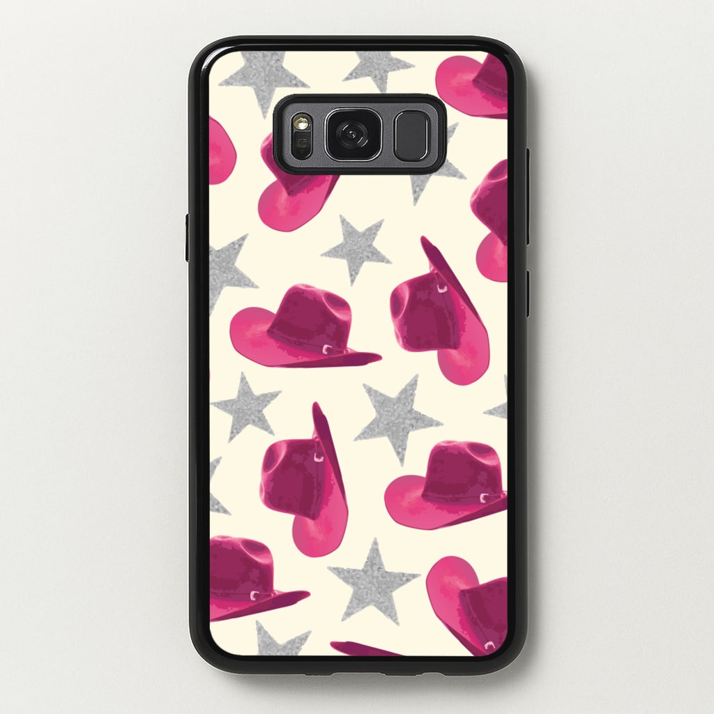 Pink Cowboy Hats And Stars Pattern - Western Phone Case for Galaxy S8 Plus