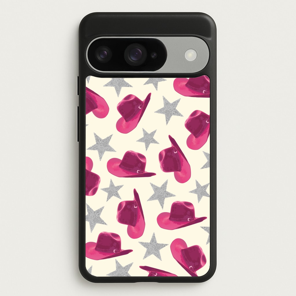 Pink Cowboy Hats And Stars Pattern Phone Case for Google Pixel 10 / 10 Pro