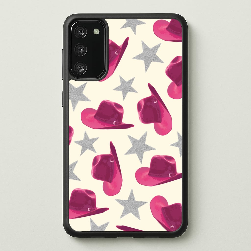 Pink Cowboy Hats And Stars Pattern - Western Phone Case for Galaxy S20FE