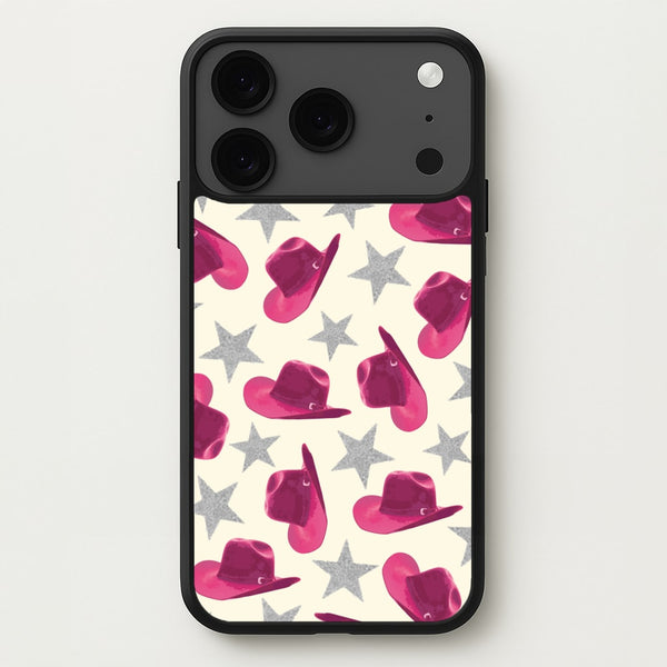 Pink Cowboy Hats And Stars Pattern Phone Case for iPhone 17 Pro