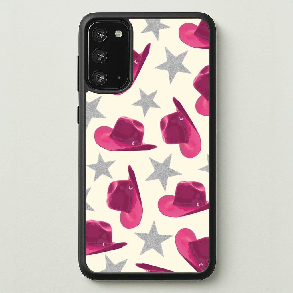 Pink Cowboy Hats And Stars Pattern - Western Phone Case for Galaxy Note 20