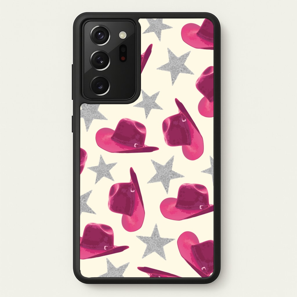 Pink Cowboy Hats And Stars Pattern - Western Phone Case for Galaxy Note 20 Ultra