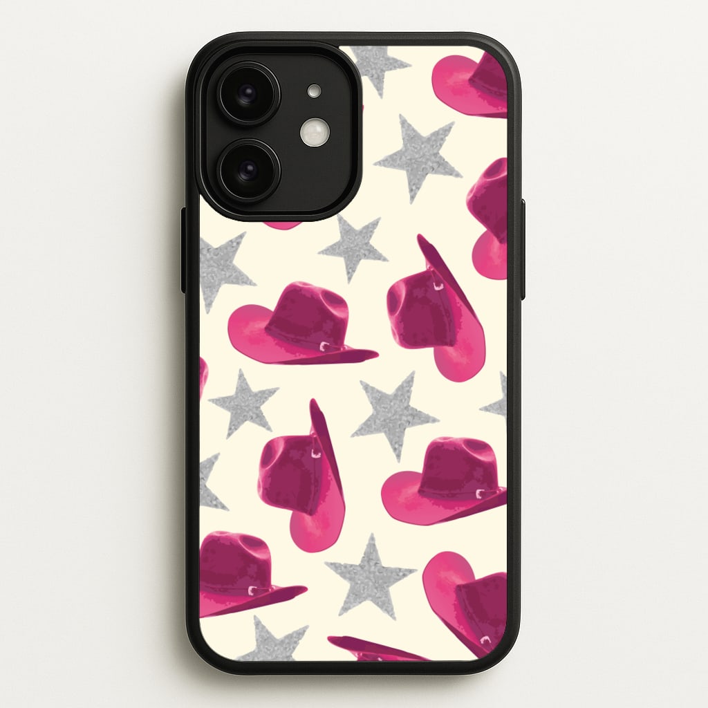 Pink Cowboy Hats And Stars Pattern - Western Phone Case for iPhone 11