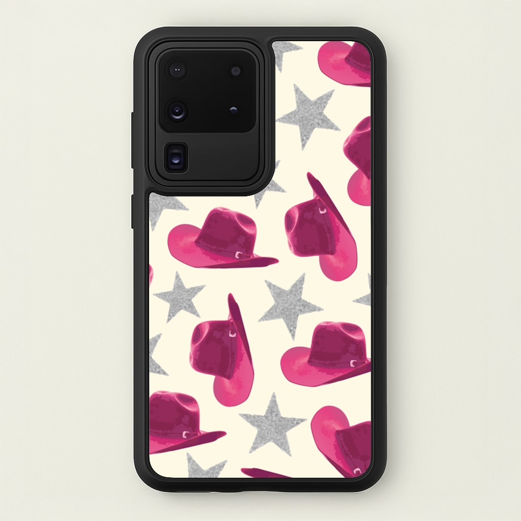 Pink Cowboy Hats And Stars Pattern - Western Phone Case for Galaxy S20 Ultra