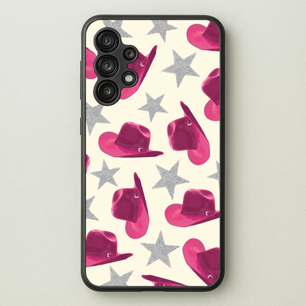 Pink Cowboy Hats And Stars Pattern - Western Phone Case for Galaxy A13