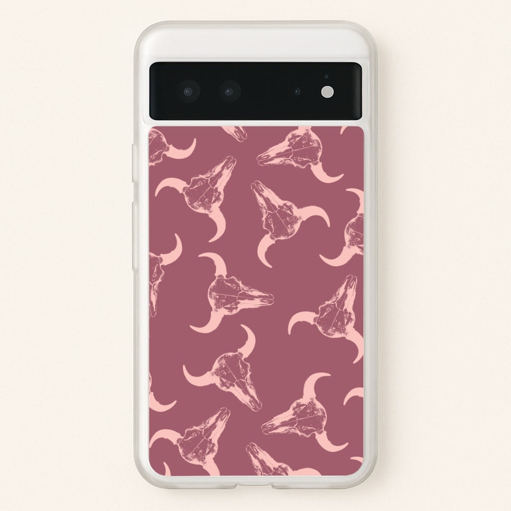 Pastel Skulls Pattern - Western Phone Case for Google Pixel 6