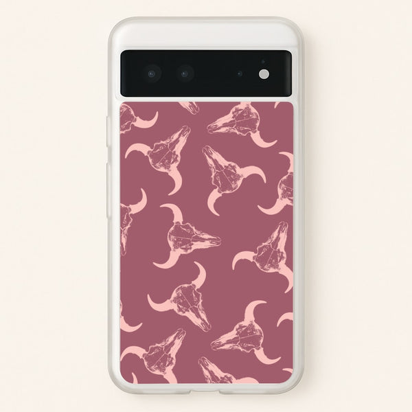 Pastel Skulls Pattern - Western Phone Case for Google Pixel 6