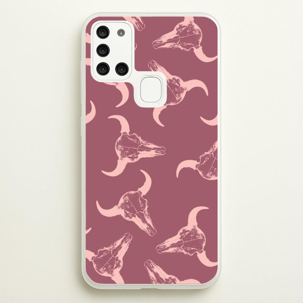 Pastel Skulls Pattern - Western Phone Case for Galaxy A21s