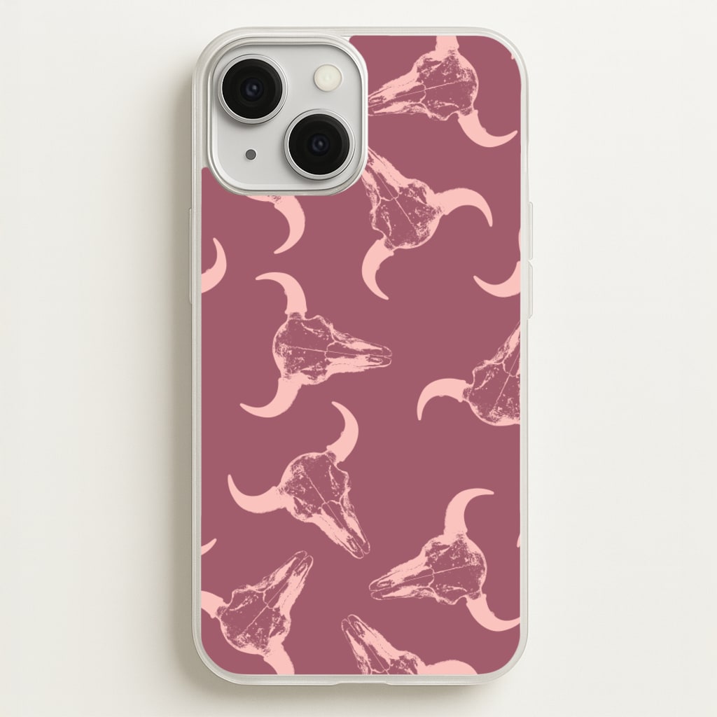 Pastel Skulls Pattern - Western Phone Case for iPhone 13 Mini