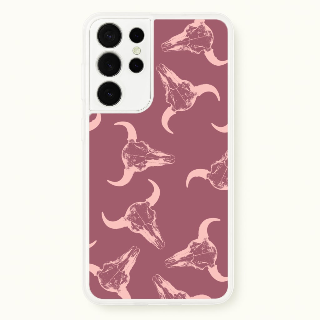 Pastel Skulls Pattern - Western Phone Case for Galaxy S21 Ultra