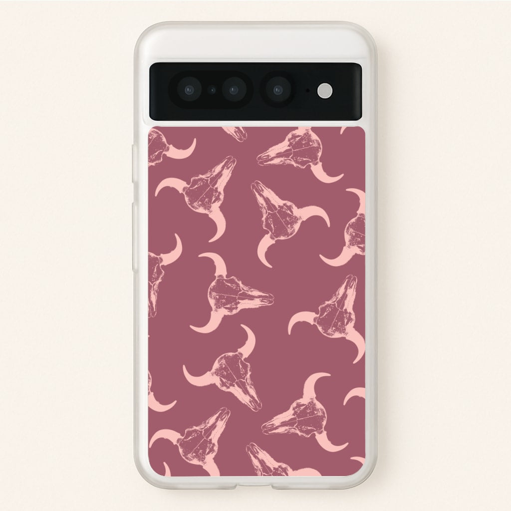 Pastel Skulls Pattern - Western Phone Case for Google Pixel 7 Pro