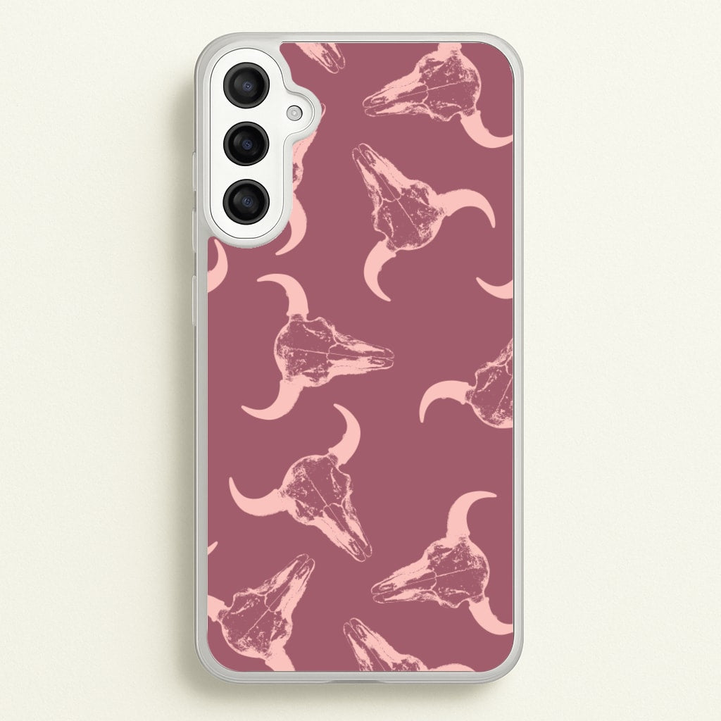 Pastel Skulls Pattern - Western Phone Case for Galaxy A34