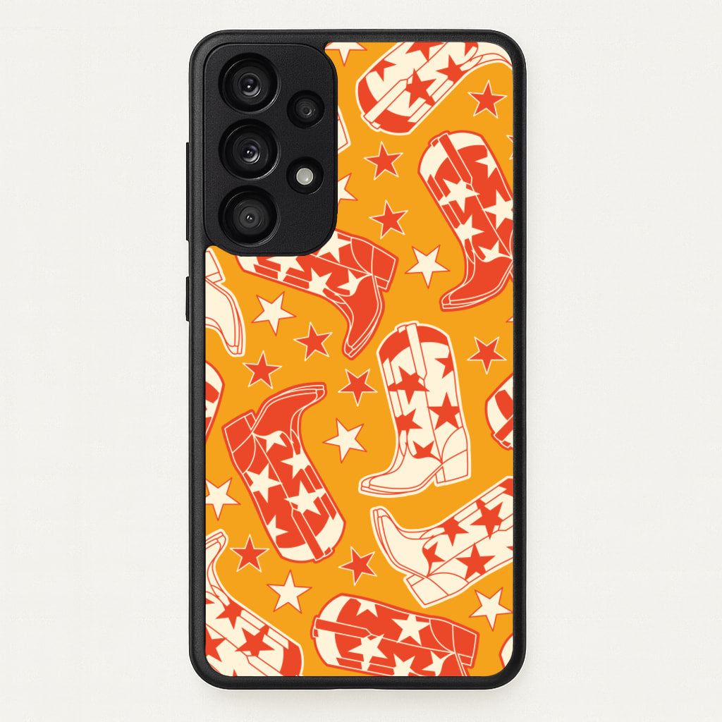 Cartoon Cowboy Boots And Stars Pattern - Western Phone Case for Galaxy A53