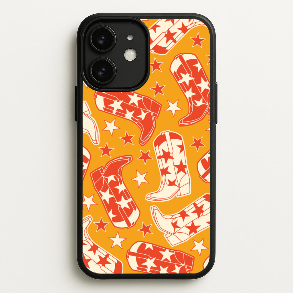 Cartoon Cowboy Boots And Stars Pattern - Western Phone Case for iPhone 11