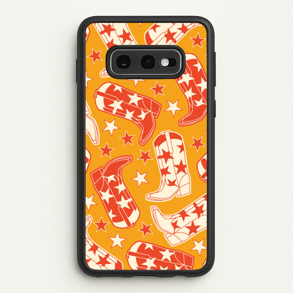 Cartoon Cowboy Boots And Stars Pattern - Western Phone Case for Galaxy S10e