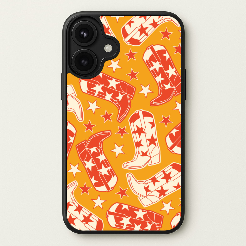 Cartoon Cowboy Boots And Stars Pattern Phone Case for iPhone 17