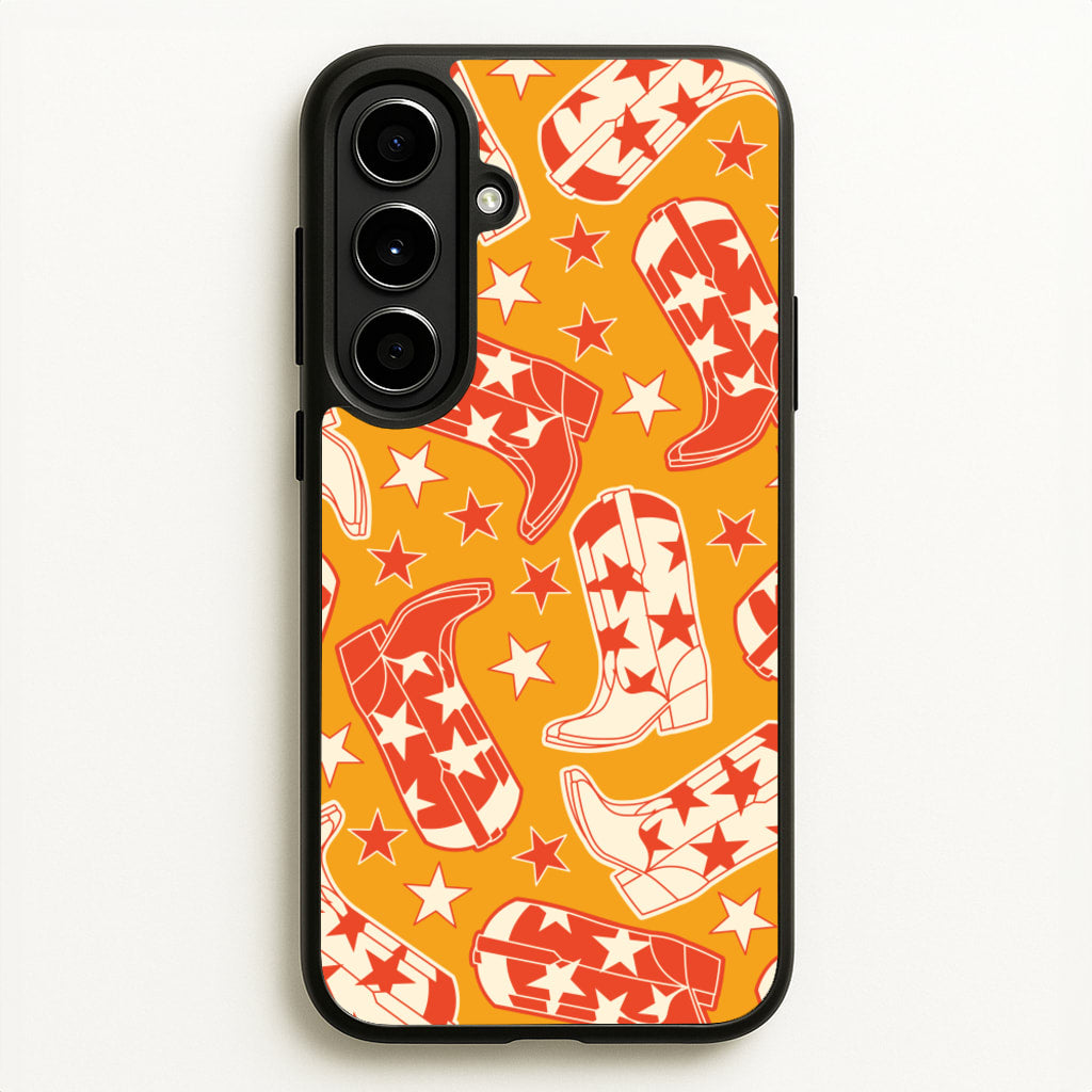 Cartoon Cowboy Boots And Stars Pattern - Western Phone Case for Galaxy A56