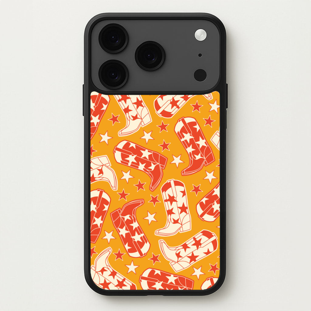 Cartoon Cowboy Boots And Stars Pattern Phone Case for iPhone 17 Pro