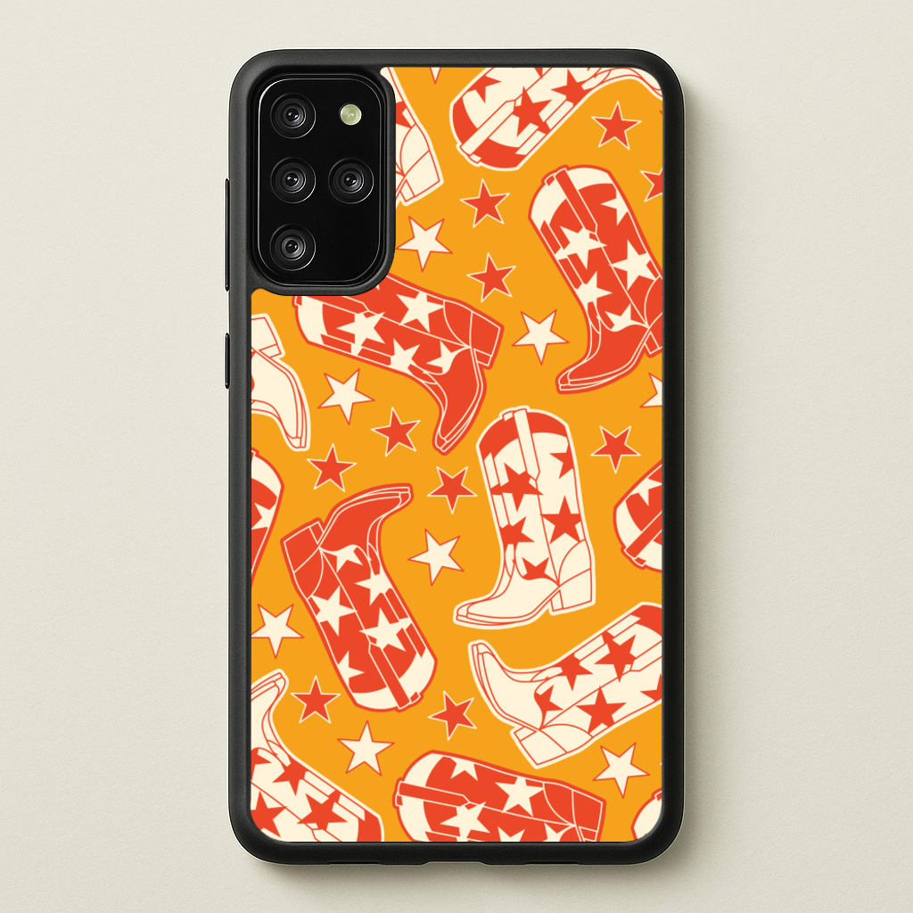 Cartoon Cowboy Boots And Stars Pattern - Western Phone Case for Galaxy S20 Plus