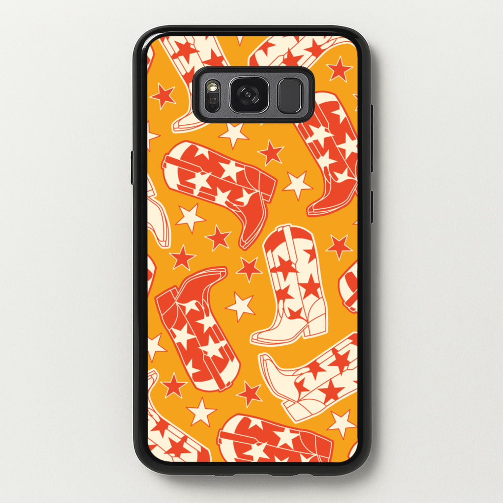 Cartoon Cowboy Boots And Stars Pattern - Western Phone Case for Galaxy S8 Plus