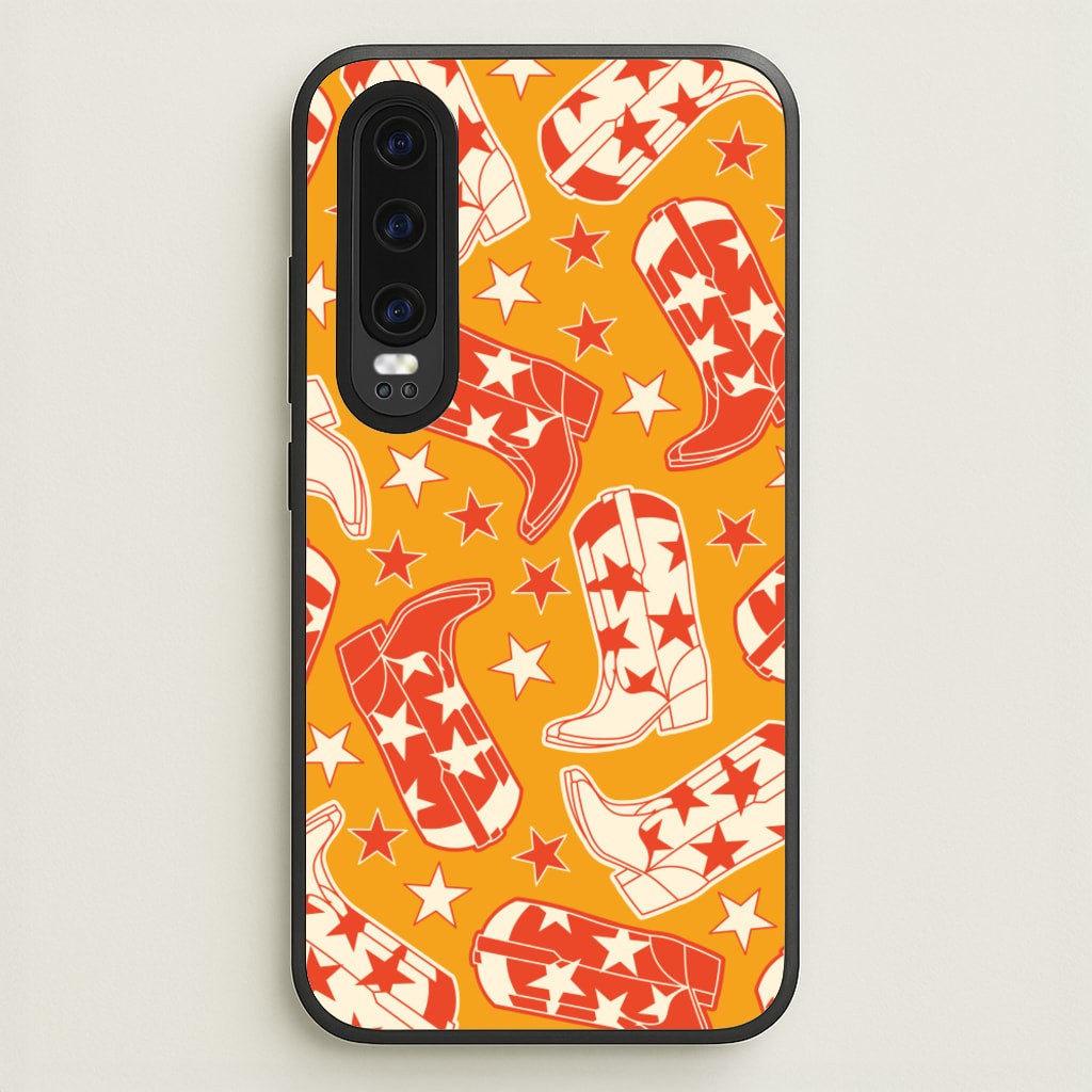 Cartoon Cowboy Boots And Stars Pattern - Western Phone Case for Huawei P30