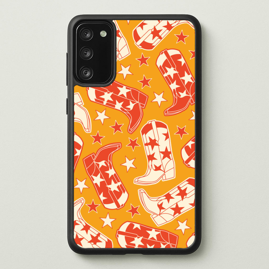 Cartoon Cowboy Boots And Stars Pattern - Western Phone Case for Galaxy S20