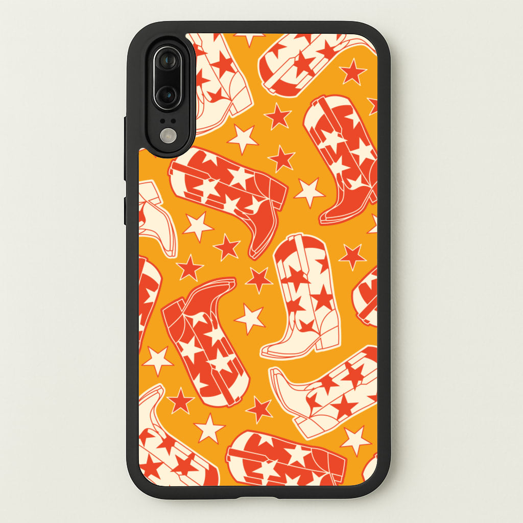 Cartoon Cowboy Boots And Stars Pattern - Western Phone Case for Huawei P20