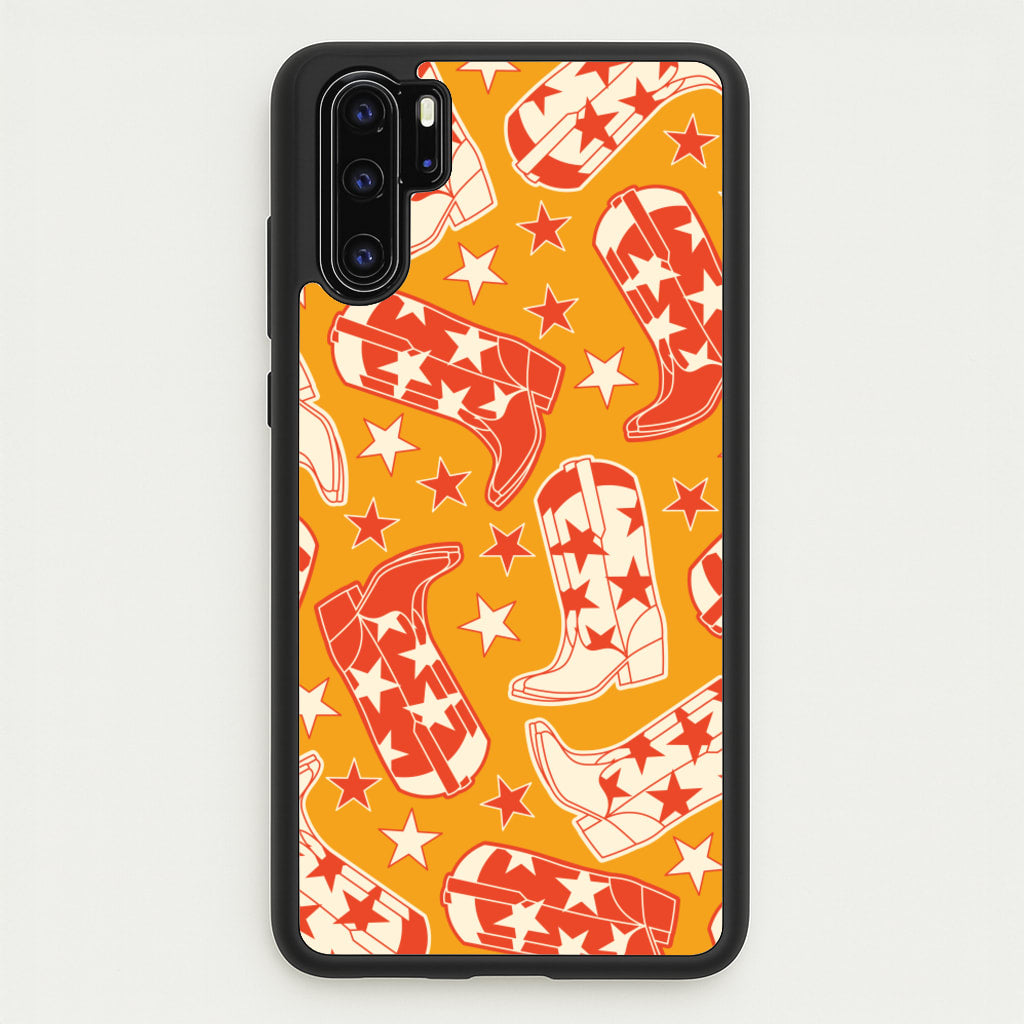Cartoon Cowboy Boots And Stars Pattern - Western Phone Case for Huawei P30 Pro