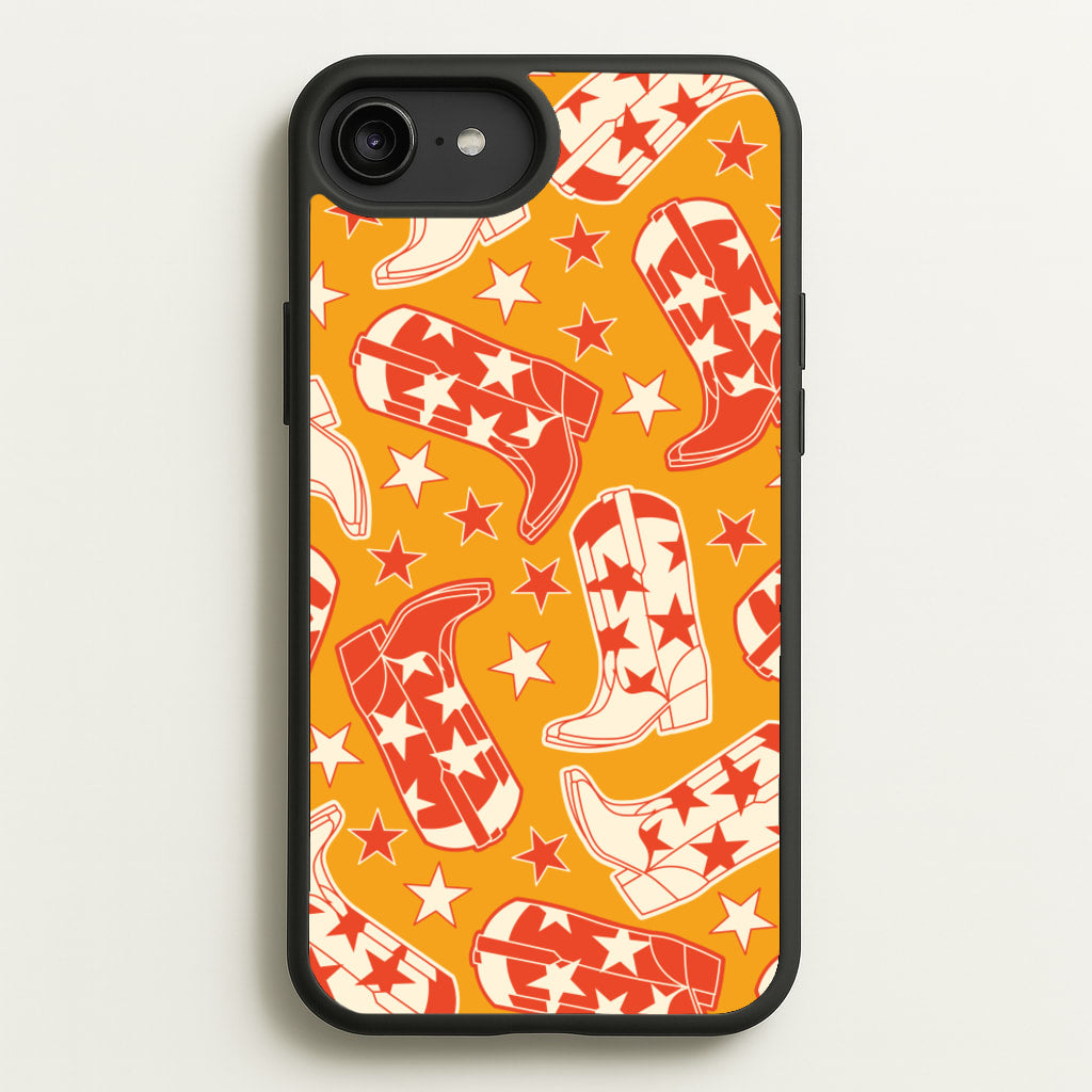 Cartoon Cowboy Boots And Stars Pattern - Western Phone Case for iPhone 6 Plus / 7 Plus / 8 Plus